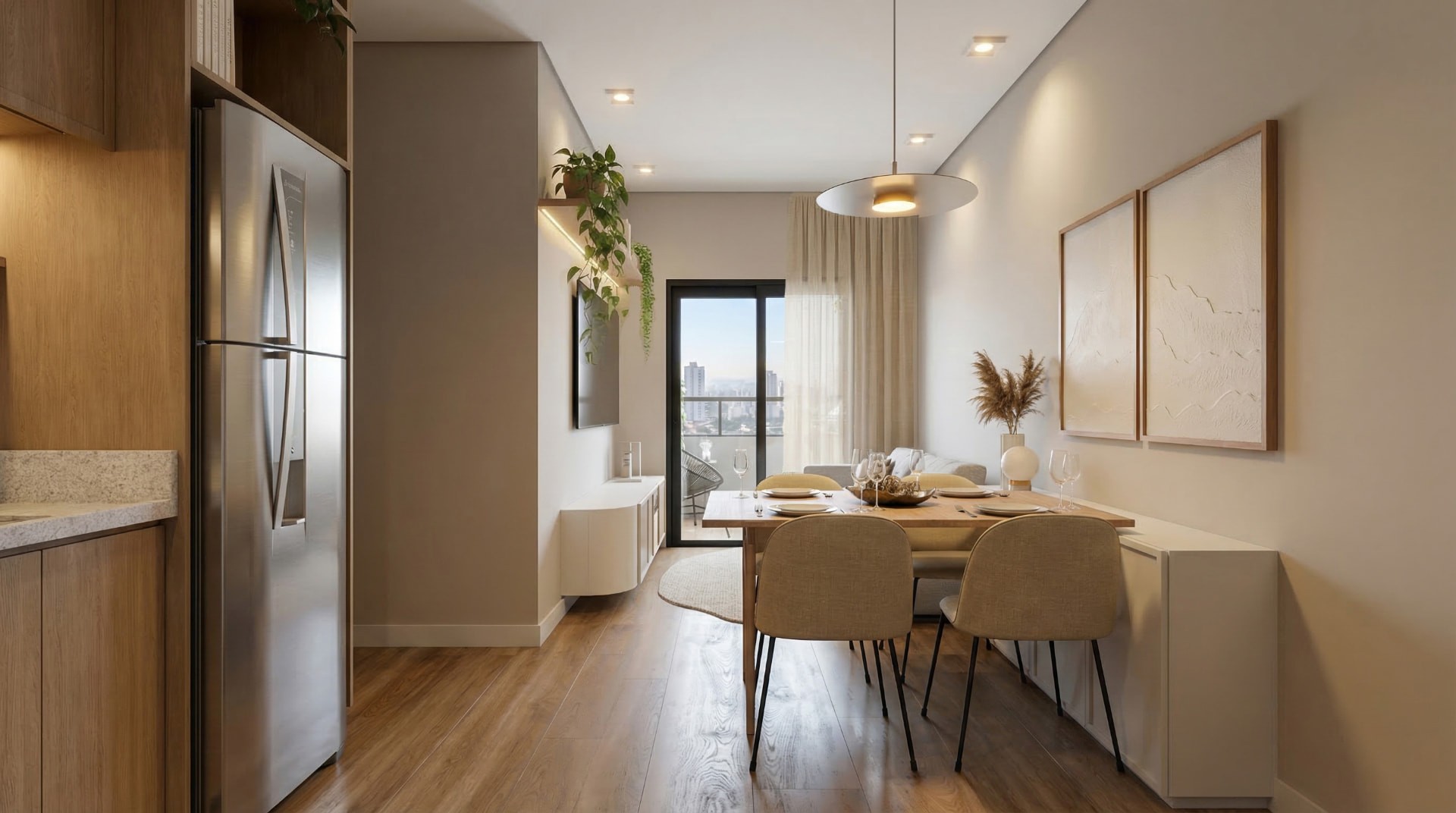 Living integrado do apartamento